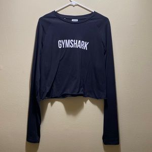 Cropped Size Large Gym Shark Long Sleeve